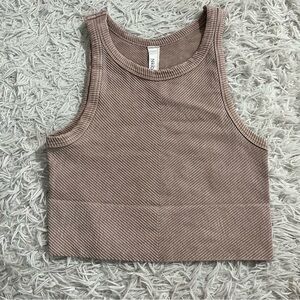 Nikibiki brown high neck ribbed tank top size S/M